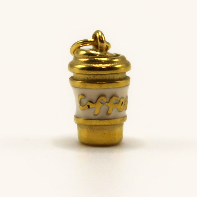 Gold Coffee Cup charm