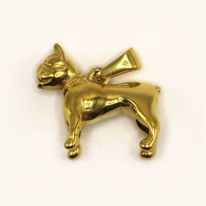 Gold French Bulldog charm