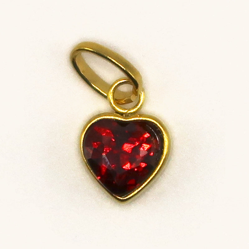 January birthstone heart charm