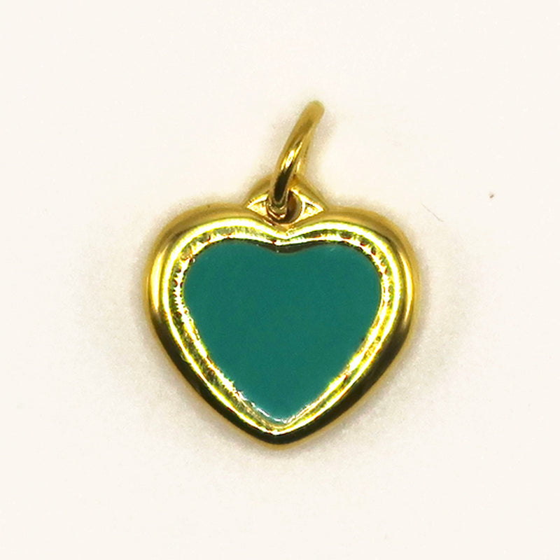 Gold Heart Jade charm