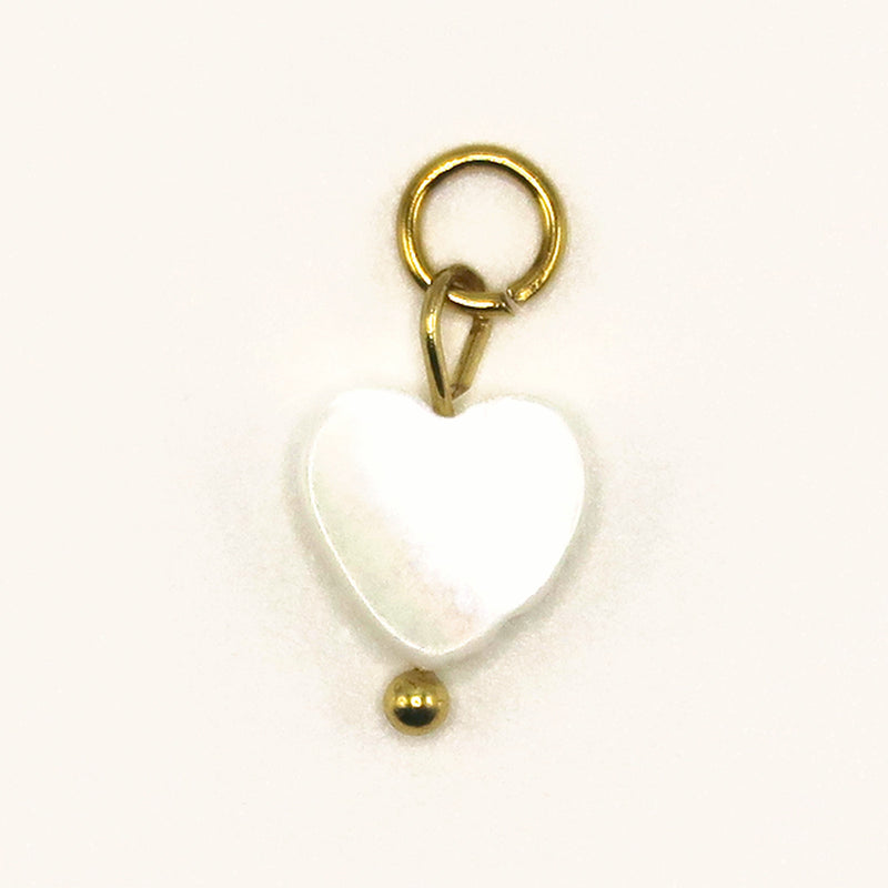 Gold Heart Mother of Pearl charm