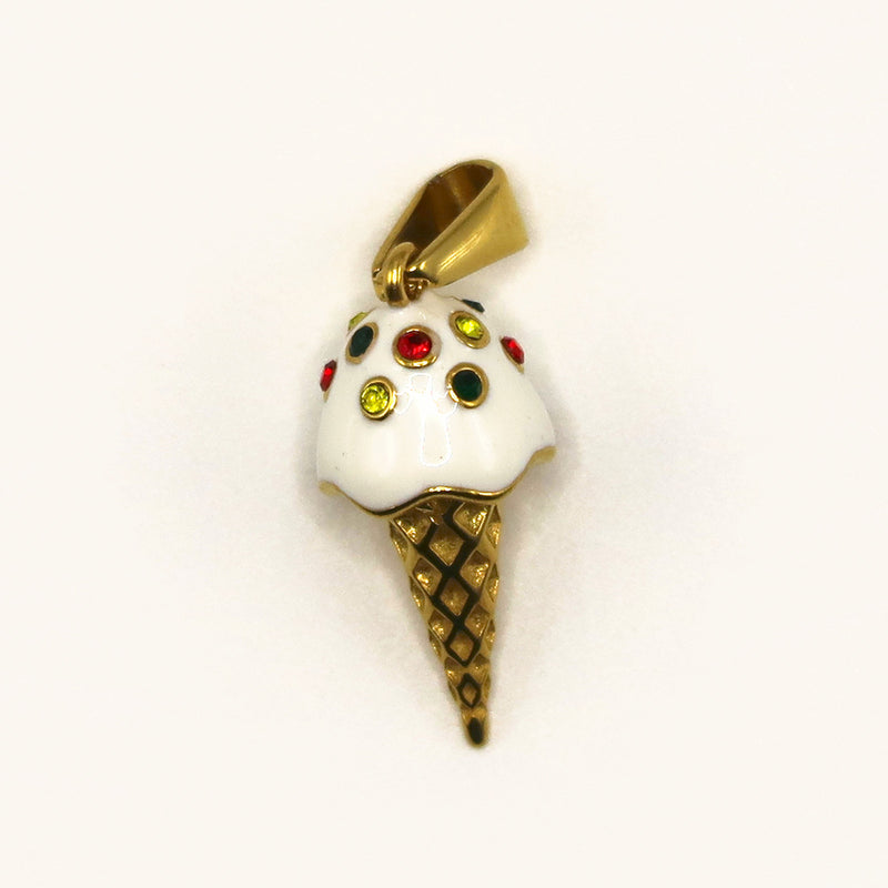 Gold Ice Cream Cone charm