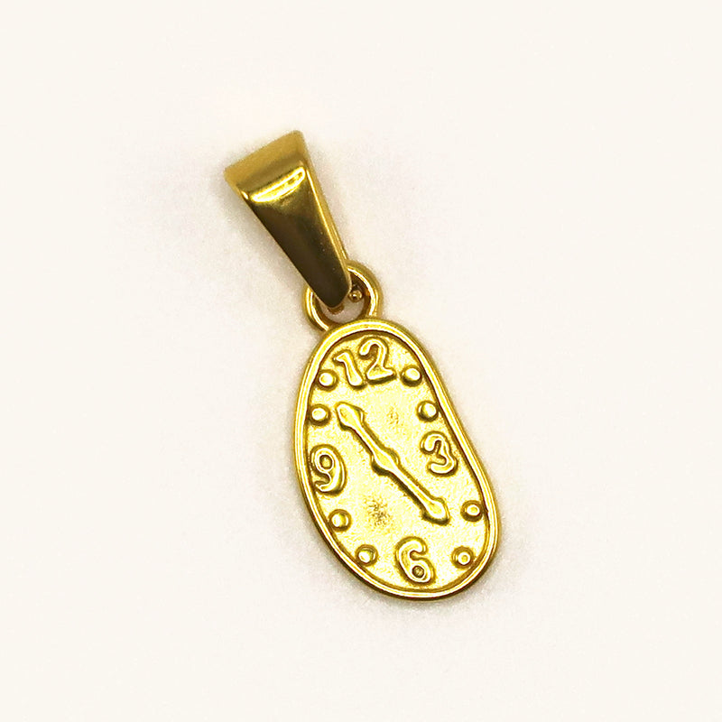Gold Melting Clock charm