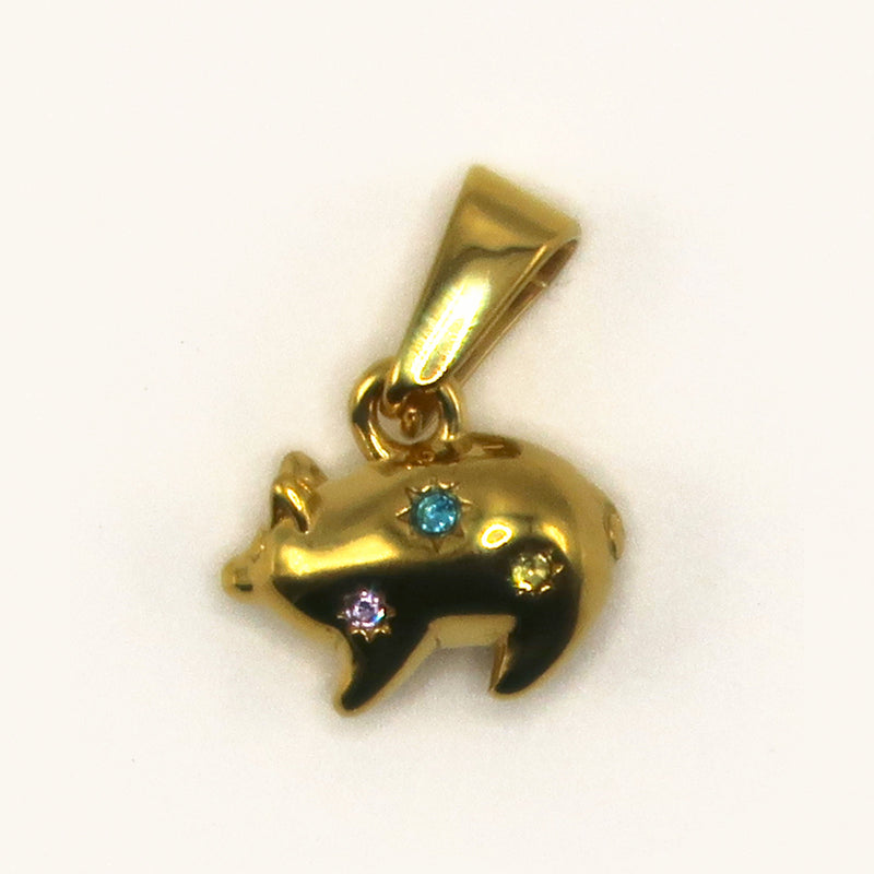 Gold Pig charm