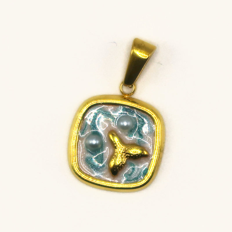 Gold Seashore Panel charm