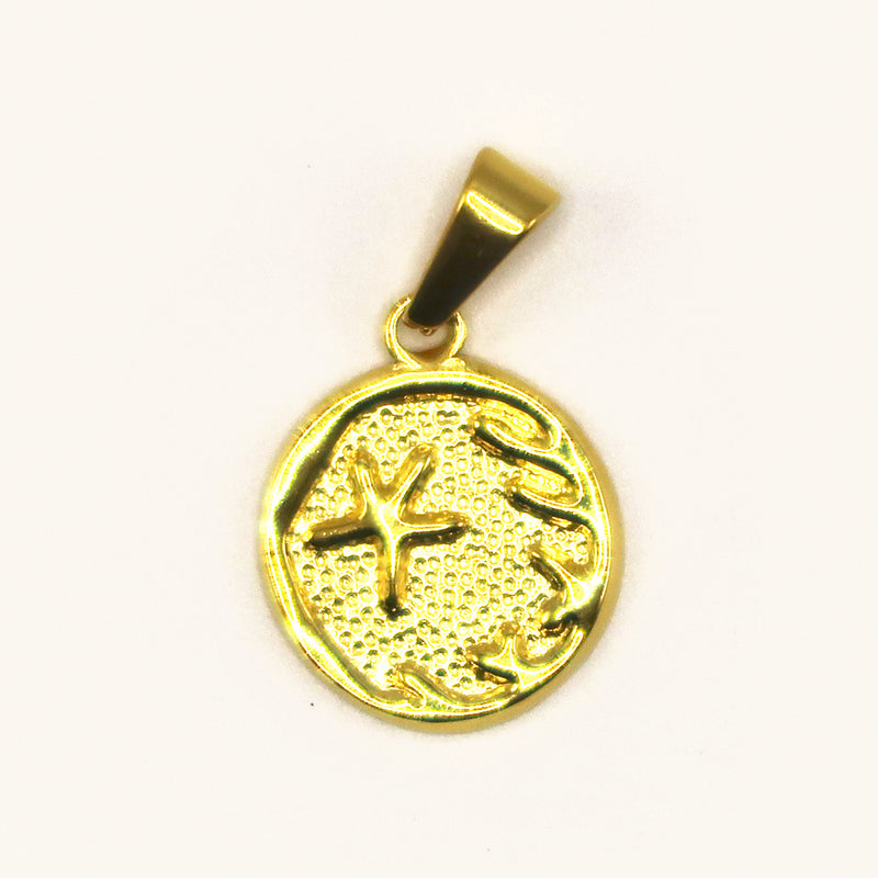 Gold Starfish Coin charm