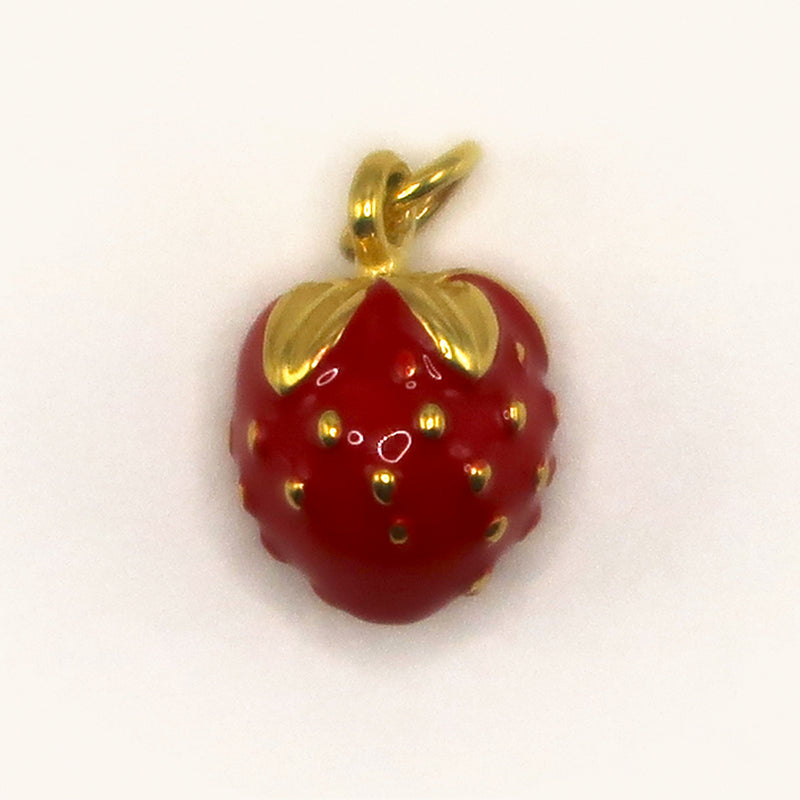 Gold Strawberry charm