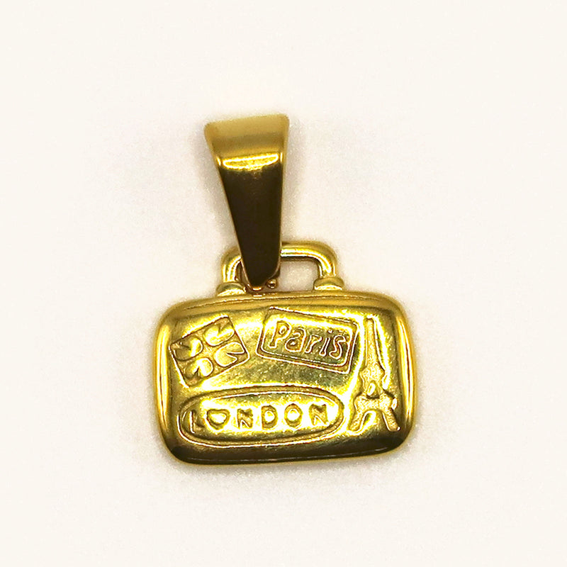 Gold Suitcase London charm