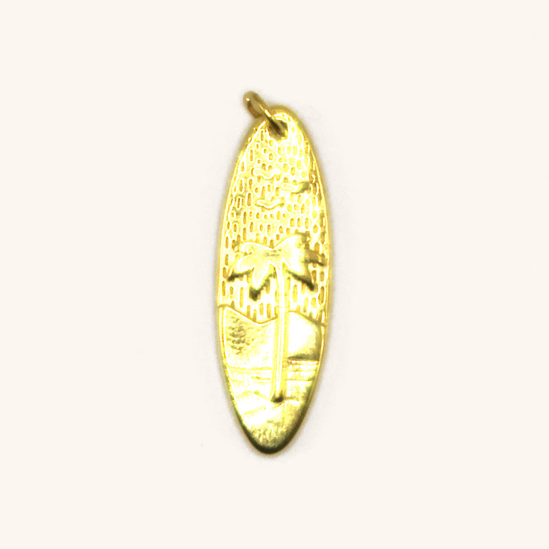 Surfboard charm in gold