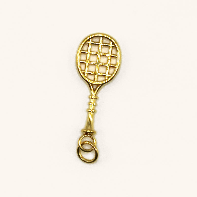 Tennis Racket charm in gold