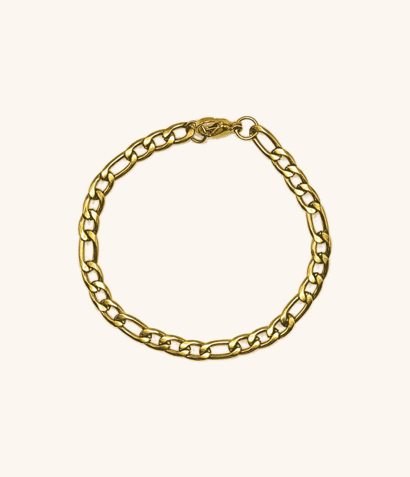 Classic Anklet in 18K gold PVD — figaro chain with lobster clasp
