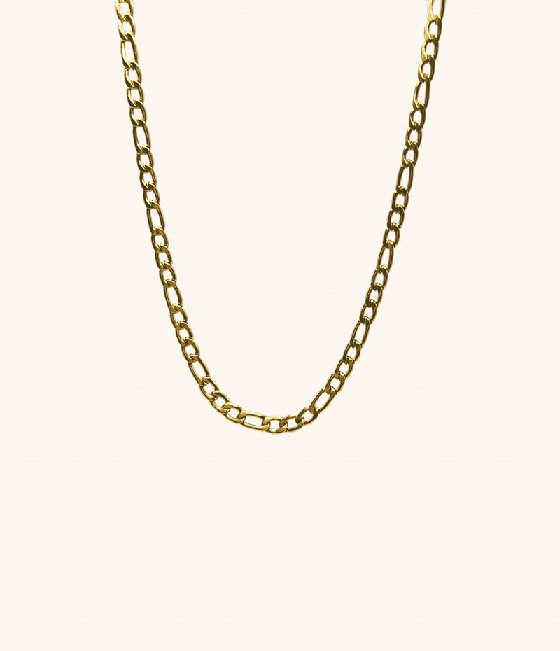 Classic Necklace in 18K gold PVD — figaro chain
