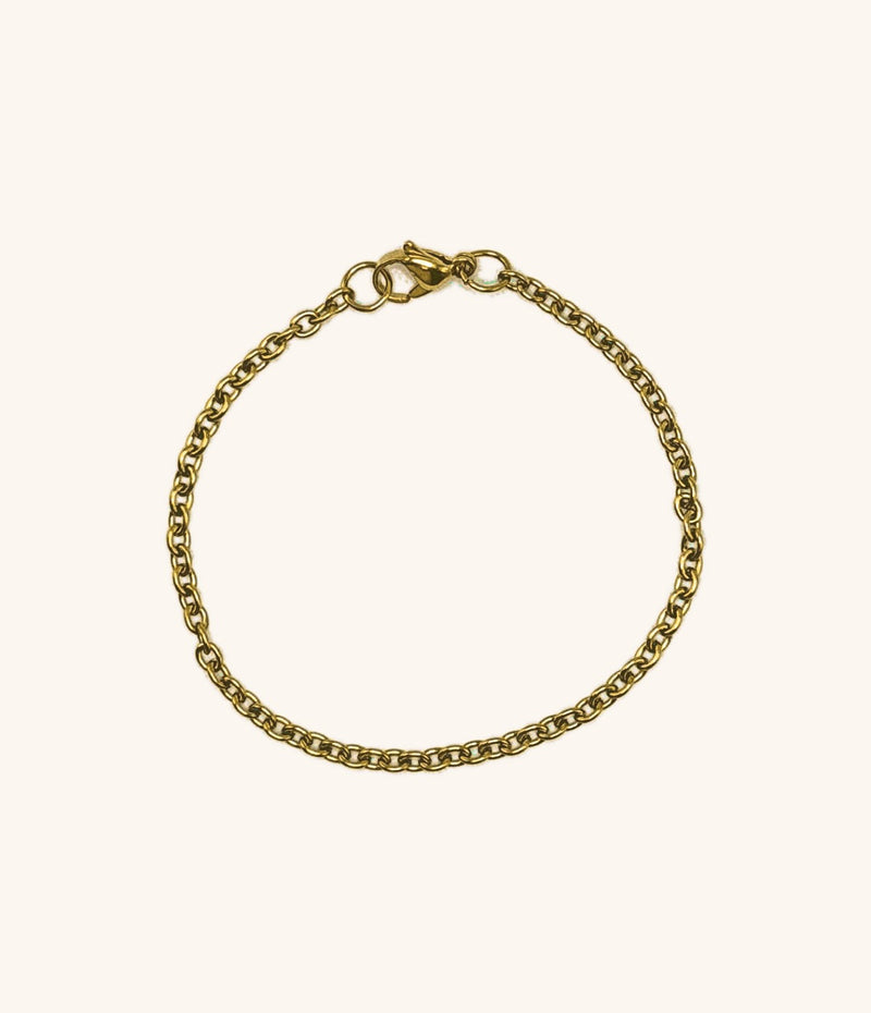 Delicate Anklet in 18K gold PVD — fine belcher chain with lobster clasp