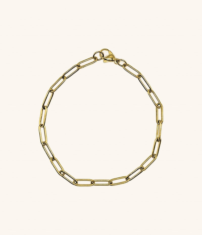 Modern Anklet in 18K gold PVD — paperclip chain with lobster clasp